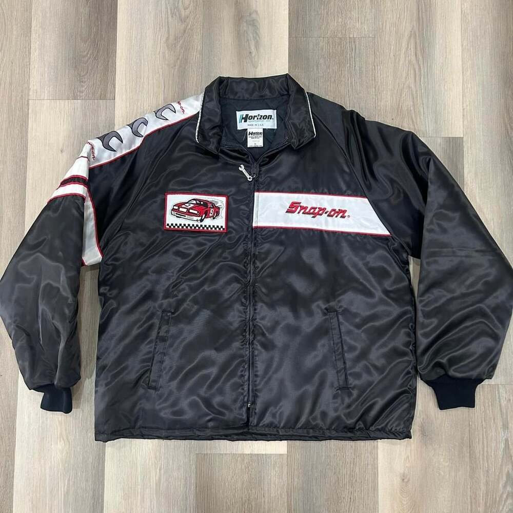 Horizon Snap-On Racing Jacket Size XL Black Vintage Made in USA